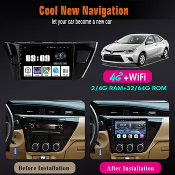 2Din android 10.0 Auto Rádio Multimediálny Prehrávač Pre Toyota Corolla \ Ralink 2013 2016 2 din navigácie gps 10.1