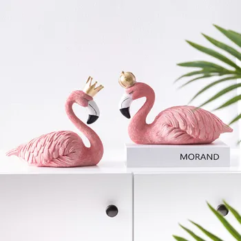 Živica Kráľ a Kráľovná Flamingo Ozdoby, Dekoračné Figúrky Domov Stôl Dekor Plavidlá, Svadby, Narodeninové Darčeky