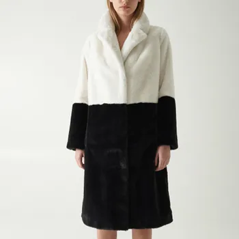2020 Nové Módne Spájať Umelú Kožušinu Bunda Ženy Zimný Kabát Hrubé Teplé Kožušiny Bundy Streetwear Voľné Mäkké Jahňacie Kožušiny Vrchné Oblečenie Žena