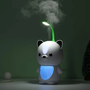 USB Cartoon Medveď Zvlhčovač Vzduchu Farebné LED Nočné Svetlo Hmly Stroj Medveď Zvlhčovač Rozprašovač Čistička Vzduchu Zvlhčovač