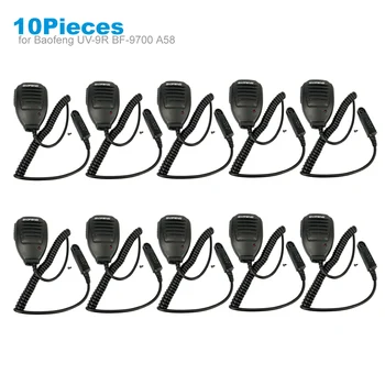 10 Pieces PTT Shoulder Microphone Speaker Mic for BAOFENG A58 BF-9700 UV-9R Plus GT-3WP R760 82WP Walkie Talkie Two Way Radio