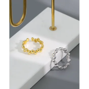 Kinel Minimalistický 18K Reálne Pozlátené Fazuľa Prst Prstene pre Ženy Nastaviteľné Striebro 925 Šperky anillos 2021 Nové