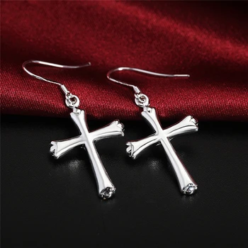 DOTEFFIL 925 Sterling Silver Hladká Kríž Náušnice Pre Ženy, Svadobné Zapojenie Party Fashion Kúzlo Šperky
