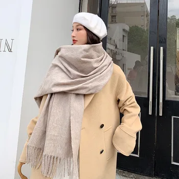 2019 soild cashmere ženy šatku zime teplý šál a zábaly hidžáb obchod pashmina dlhé ženské foulard hlavy šatky