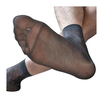 Nové Letné Obyčajné Ponožky Pre Mužov Transparentné Tenké Formálne Šaty Z Hodvábu Ponožky Sexy Gay Vidieť Cez Male Softy Ponožky Hadice Osadenie