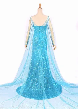 Elsa Kráľovná, Princezná Dospelých Žien Koktail Party Šaty, Kostým Elsa Šaty Modrej Bling Snehu Cosplay Šaty