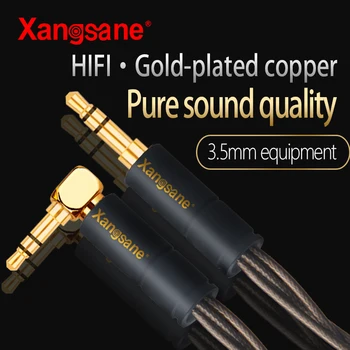 Xangsane audiophile grade ODin striebra, pozlátený 3,5 mm male-to-male nahrávanie kábel, auto AUX audio kábel, hifi pár nahrávanie kábel