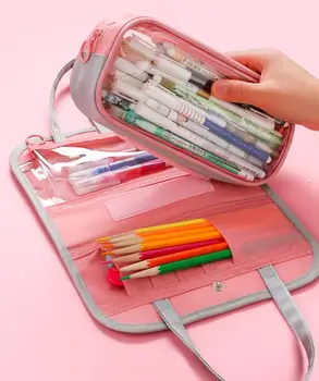 Multifunkčné Ceruzka taška Nepremokavé oxford Odnímateľný Pero taška Pre Školský peračník Kozmetická taštička kancelárske potreby skladovanie