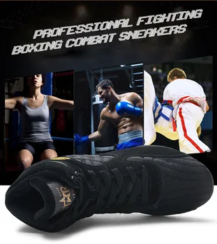 MUŽI Super kvalita profesionálneho boxu zápas boj topánky MMA Stong grip protišmyková školenia box wresting Squat topánky