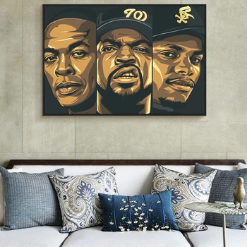 Ice Cube Portrétne Umenie Plátno na Maľovanie Hip Hop Hudba Rapper Plagáty a Tlačí na Steny Umenie Fotografie pre Obývacia Izba Domova