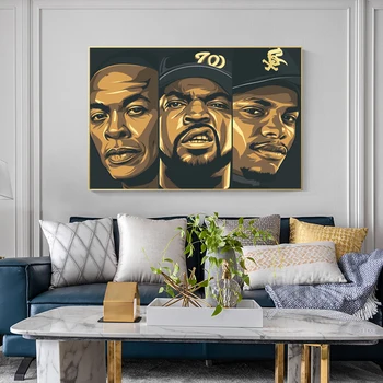 Ice Cube Portrétne Umenie Plátno na Maľovanie Hip Hop Hudba Rapper Plagáty a Tlačí na Steny Umenie Fotografie pre Obývacia Izba Domova