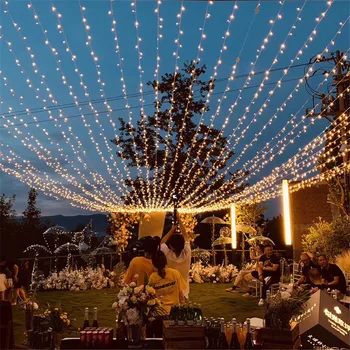 Thrisdar 100M 2000 LED Vianočné String Svetlo Vonkajšie Svadobné Víla Svetlo String Girlandy Na Vianočné Strom Strany Dovolenku Dekor