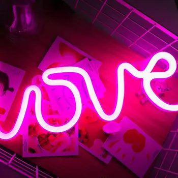 Neónové Svetlo Romantické Ružové ľúbostné Listy LED Osvetlenie Dosky USB Nabíjanie Domova Izba Lampa Svadobné Festival, Párty Neónové Lampy