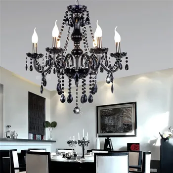 Moderné Čierne Krištáľový Luster Svetlo Pre Obývacej Izby, Spálne, Interiérové Svietidlo Crystal Listry de teto Led Stropný Luster Zariadenie