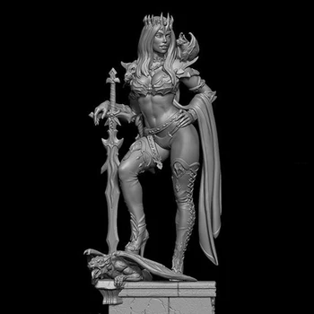 1/24 staroveký bojovník žena stojí Živice obrázok Modelu súpravy Miniatúrne gk Unassembly Nevyfarbené