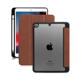 Prípad Pre Nový iPad mini 5 7.9 palcový 2019 Funda Capa S Ceruzkou Držiak na Smart PU Kožené Jasné, Transparentné Späť Ochranný Kryt