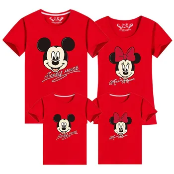 Rodina Zodpovedajúce Oblečenie Otec, Syn, Matka, Dcéra oblečenie tričko mamička a otecko mi oblečenie baby boy girl Mickey Minnie T-shir