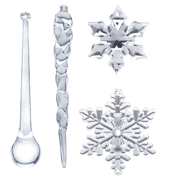 40PC Snowflake Cencúľ Vianočné Ozdoby Nový Rok Krištáľové Ozdoby na Vianočný Stromček a Transparentné Ozdoby