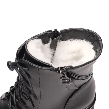 ASUMER 2020 nové zimné originálne kožené topánky kolo prst zip dámske členkové topánky na platforme udržať v teple ovčia vlna jeseň zimné topánky