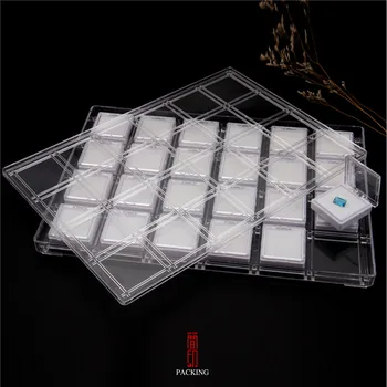 24pcs/zásobník 4.3*4.1*2 cm White Diamond Zobraziť Okno Plastové Diamond Prípade Kameň Úložný Box Gem Balenie Box