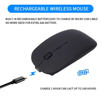 Jelly Špirála Nabíjateľná 2.4 G Bezdrôtová Myš Bluetooth 4.0 Untral Tenké Myši Tichý Ergonomické Myši pre Apple Mac PC Prenosný počítač Vypnúť