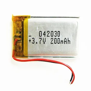 Polymer lithium batéria, 3,7 V, 402030 042030 200mah môže byť prispôsobený veľkoobchod CE, FCC, ROHS MKBÚ certifikácie kvality