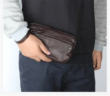 Obchodné vintage originálne kožené pánske spojka taška jednoduché, bežné prírodné mäkké prvá vrstva cowhide multi-držiteľa karty telefónu peňaženky