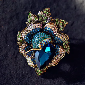 Muylinda Vintage Crystal Brošňa Kolíky Kostým Šperky, Brošne Drahokamu Kvet Pin Ženy Šatku Klip Broche