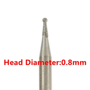 30Pcs Diamond OBLASTI 0.8 mm Brúsne Hlavy Potiahnuté Loptu Otrepy Ramienka 3/32