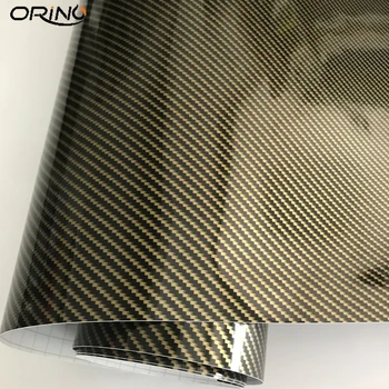 2D Vysoký Lesk Premium Carbon Fiber Vinyl Zábal Nálepky Odtlačkový DIY Styling Samolepiace Auto Baliace Fólie s Vzduchové Bubliny