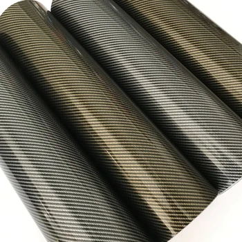 2D Vysoký Lesk Premium Carbon Fiber Vinyl Zábal Nálepky Odtlačkový DIY Styling Samolepiace Auto Baliace Fólie s Vzduchové Bubliny