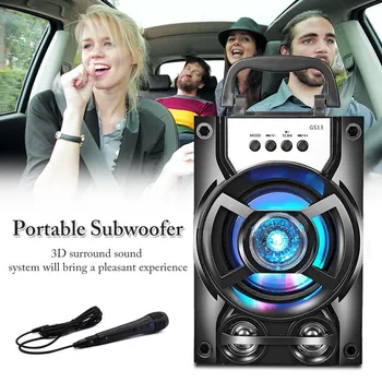 Bezdrôtový Bluetooth Reproduktor Prenosný Stereo Subwoofer High-kvalitné ozvučenie, Podpora TF Kariet USB AUX s Mikrofónom