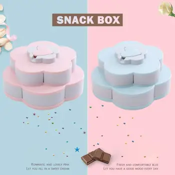 Dropshipping Kreatívne Kvetinové Dizajn Rotačné Snack Úložný Box Candy Organizátor Ovocný Tanier Ploche Snack Úložný Box Svadobná Výzdoba