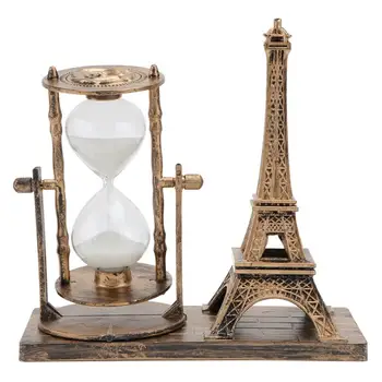 Retro Hodiny Dekor Ploche Sandglass Časovač Eiffelova Veža Ornament