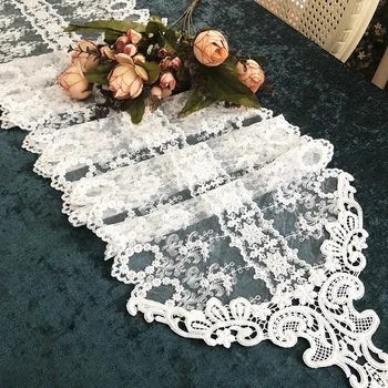 Európska Jednoduché Vyšívanie Biele Čipky Textílie Stôl Runner Rohože Dekorácie Klavír Stôl Vlajka Kávy Stolový Kryt Látkou Svadbu