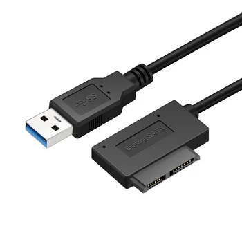 USB 3.0 až 7+6 13Pin Tenká SATA Kábel Indikátor pre Notebook je DVD/CD-ROM pre HDD Caddy Jednotky Adaptéru