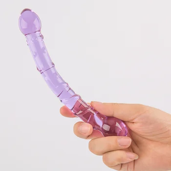 Erotické Dvojité Skončil Crystal Pyrex Glass Dildo Umelý Penis Granule Špirála G Mieste Simulátor Dick Dospelých, Sexuálne Hračky pre Ženy
