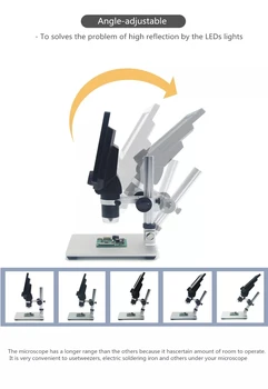 HD 7 palcový G1200 Elektronický Digitálny Mikroskop Electron Mobilného Telefónu na Opravu Mikroskopom 1-1200X Kontinuálne Zosilnenie zväčšovacie sklo