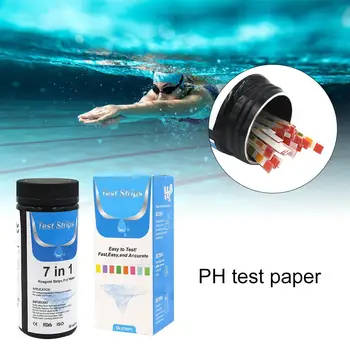 50PCS Kvality Vody Testovacie Prúžky Akvarijné Ryby Nádrž PH Testovacích Dokumentov na PH Test 7 v 1