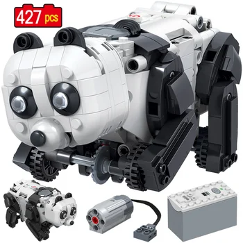 427PCS Elektrické Panda Animal Model stavebným Technické Automatické Prekážkou Vyhýbanie Blok Darčeky, Hračky pre Deti,