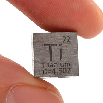 1Pcs 99,5% - nú Vysoká Čistota Titánu Ti Kovové Vyrezávané Prvok Periodickej Tabuľky 10x10x10mm Cube Pre Zber Triedy Spotrebný materiál na Vyučovanie