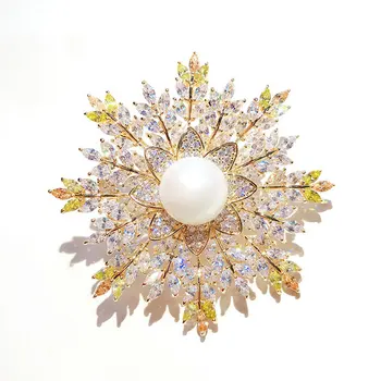 SINZRY hot 2019 cubic zirconia svetlé elegantné snowflake kvetinové šaty brošne pin lady príslušenstvo šperky