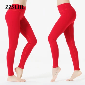 Červená jóga nohavice ženy Telocvični nosiť Bezšvíkové energie legíny zadok výťah kompresné športové legíny vysoký v strede zúžený jóga nohavice bruško ovládanie