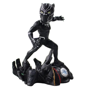 9 cm Marvel Avengers Infinity War Black Panther Q Verzia Super Hrdina Dekorácie Doll PVC Akcie Obrázok Zber Model Hračka