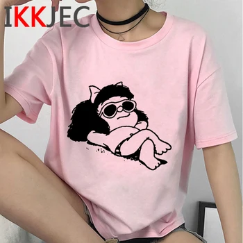 Letné Bežné Harajuku T Shirt Ženy Mafalda Vytlačené Ženy Vtipné Tričko Krátky Rukáv O-krku Topy Krásne Móde Oblečenie pre Ženy