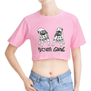 6ix9ine 69 Módne Scunm Gang Hot Predaj Topy Sex pulóver Krátky Rukáv T-shirt Ženy Lete Plodín Top Hip Hop Oblečenie