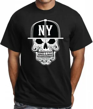 New York Cukru Lebky T-Shirt Mexické Umenie Aztec Dia De Los Muertos Bronx NY Tričko TEE Tričko Digitálne Tlačené