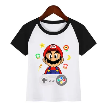 Chlapci Dievčatá Konzoly Mario/Sonic/Pacman/Zelda Odkaz Cartoon T-shirt Deti Vtipné Tričko Deti Letné Biele Topy Detské Oblečenie