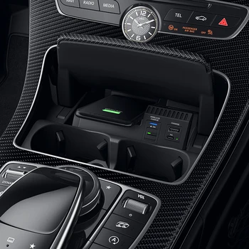 10W auto QI bezdrôtové nabíjanie telefónu nabíjačku plnenie prípade doplnky pre Mercedes Benz W205 AMG C43 C63 GLC43 GLC63 X253 C Triedy