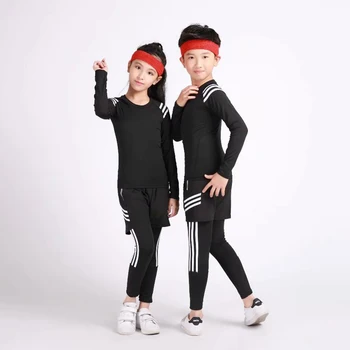 Detský tréning beh, jogging vyhovovali legíny fitness oblečenie detí basketbal kompresné športové oblek